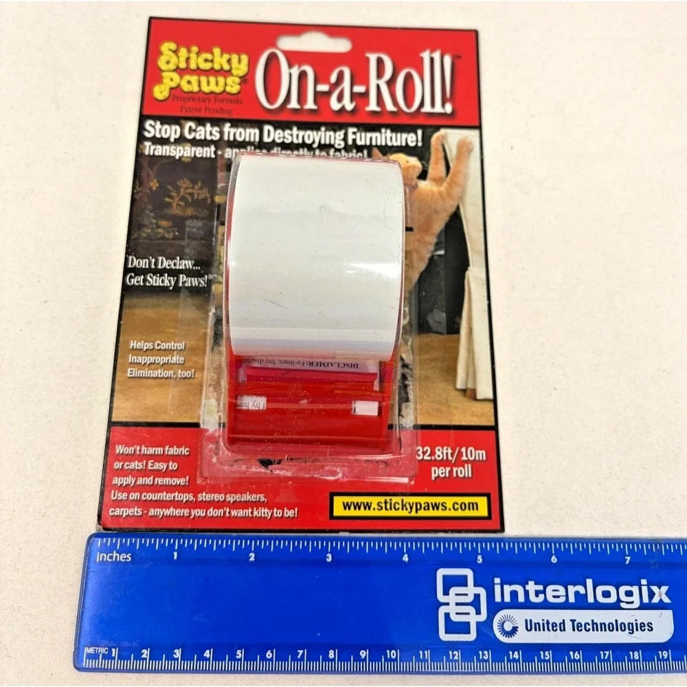 Sticky Paws On-A-Roll Cat Furniture Scratch Deterrent Tape 32.8 Ft New Sealed